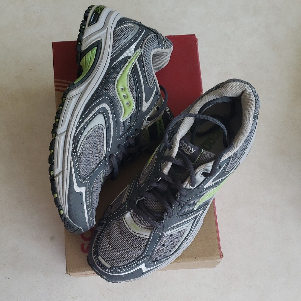 Saucony Gray and Green Athletic Shoes